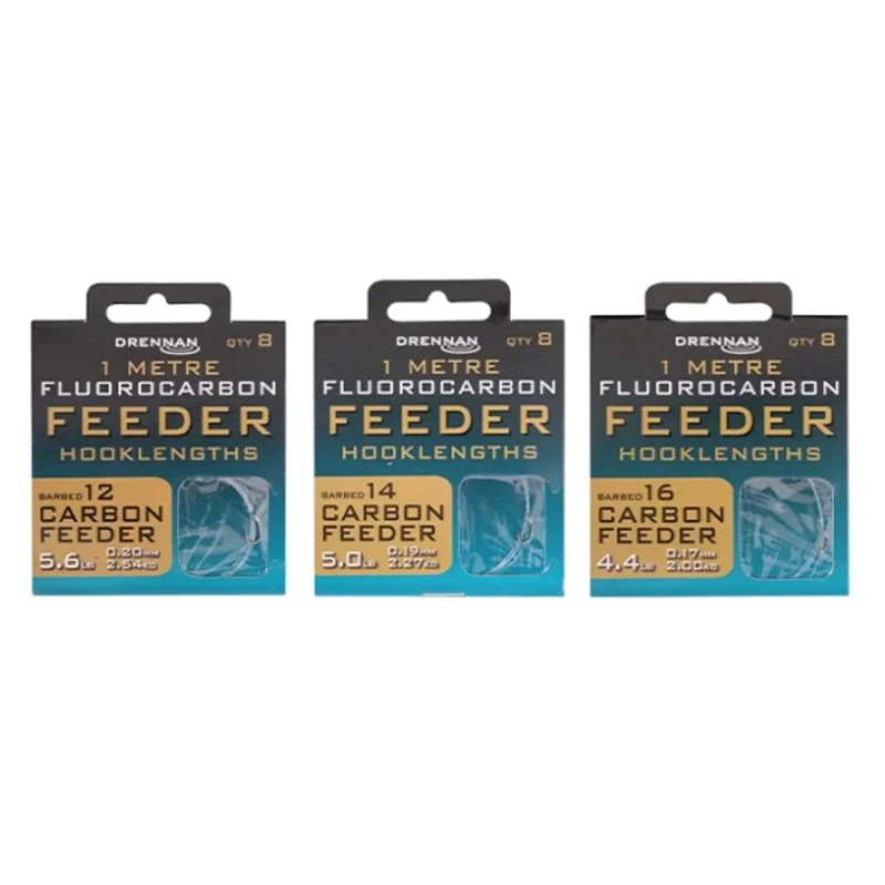 Вързани куки DRENNAN Fluorocarbon Feeder Carbon Feeder