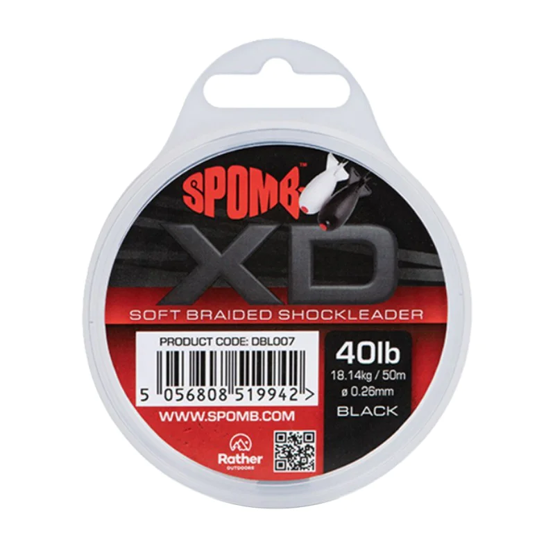 Шок лидер FOX SPOMB XD Braided Shockleader Black 40lb 0.26mm 50m