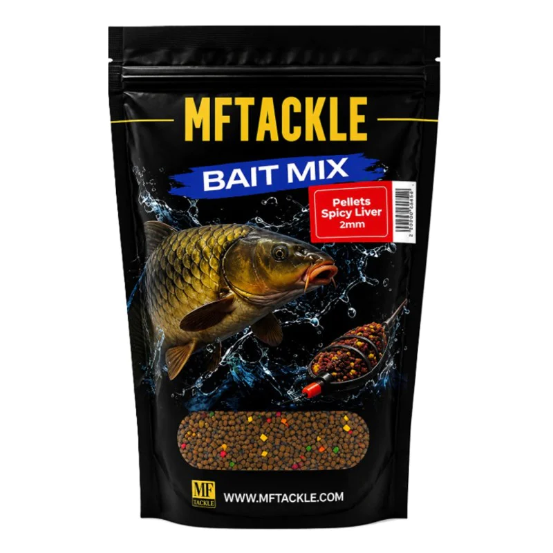 Пелети за фидер риболов MF Pellets Spicy Liver 2mm 600g