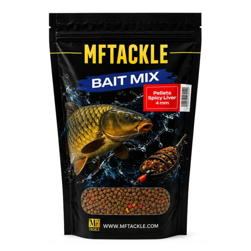 Пелети за фидер риболов MF Pellets Spicy Liver 4mm 600g