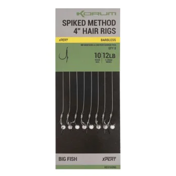 Вързани куки KORUM Spiked Method Hair Rigs Barbless