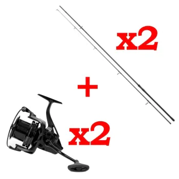 Комплект шаранджийски въдици с макари 2 x DAIWA Black Widow XT 13ft 396cm 3.5lb and 2 x AVID CARP Revolve 12000 FD