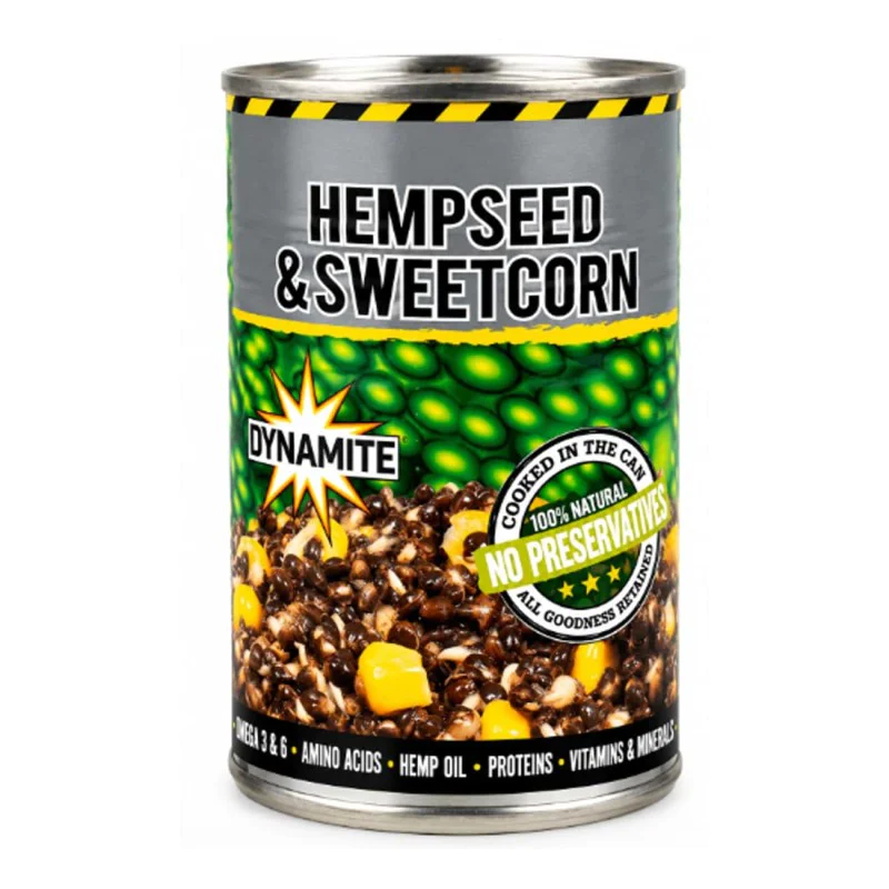 Микс от семена DYNAMITE BAITS Frenzied Hempseed & Sweetcorn 350g