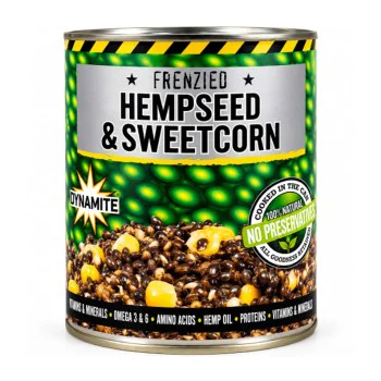 Микс от семена DYNAMITE BAITS Frenzied Hempseed & Sweetcorn 700g
