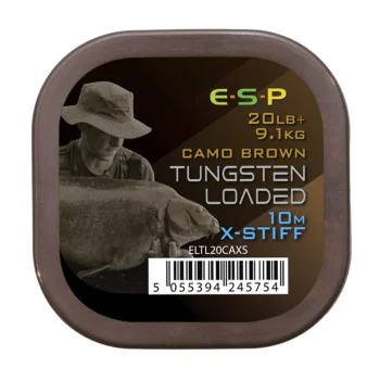 Плетено влакно за повод ESP Tungsten Loaded 20 lb Camo Brown X-Stiff