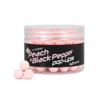 Плуващи топчета за стръв DYNAMITE BAITS N-Ticers Peach & Black Pepper Pop-Up 12mm