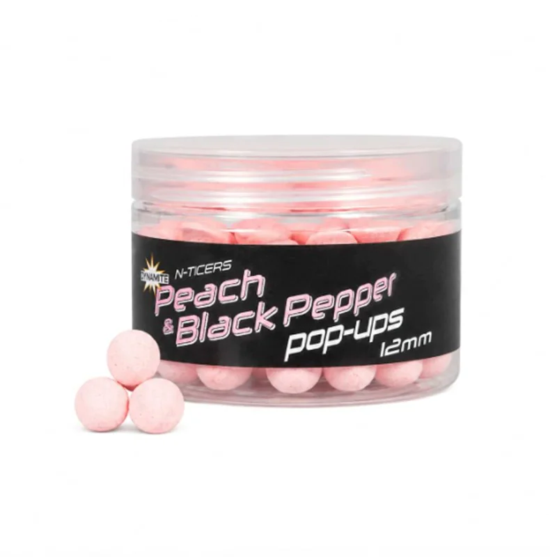 Плуващи топчета за стръв DYNAMITE BAITS N-Ticers Peach & Black Pepper Pop-Up 12mm