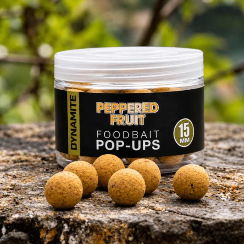 Плуващи топчета за стръв DYNAMITE BAITS Peppered Fruit Food Bait Pop-Ups 15mm