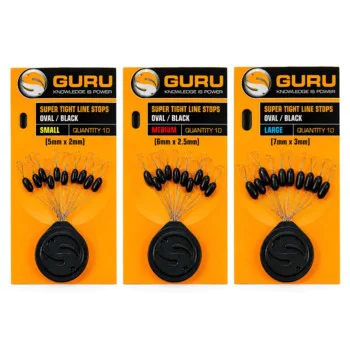 Силиконови стопери GURU Super Tight Line Stops Oval Black