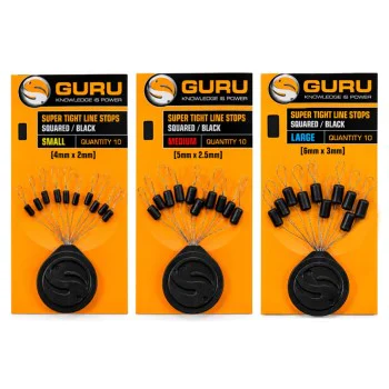 Силиконови стопери GURU Super Tight Line Stops Squared Black