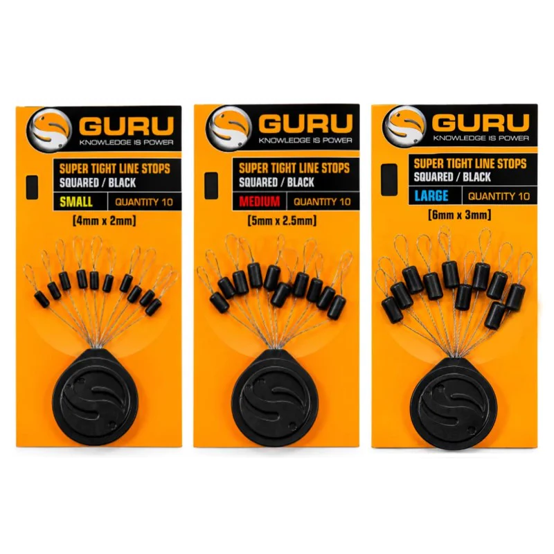 Силиконови стопери GURU Super Tight Line Stops Squared Black
