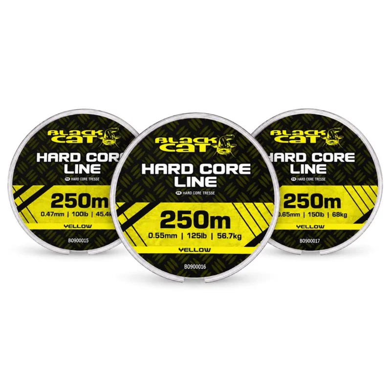 Плетено влакно BLACK CAT Hard Core Line Fluorescent-Yellow 250m