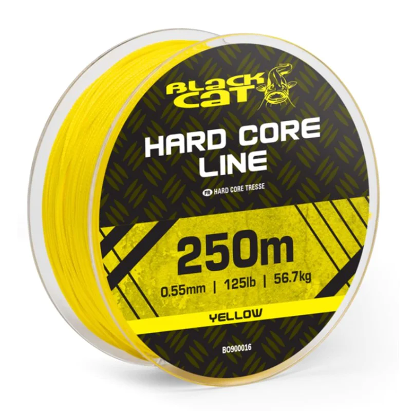 Плетено влакно BLACK CAT Hard Core Line Fluorescent-Yellow 250m