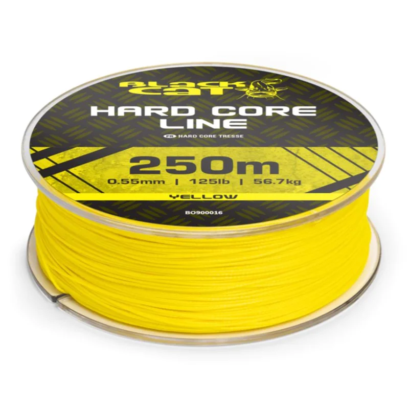 Плетено влакно BLACK CAT Hard Core Line Fluorescent-Yellow 250m