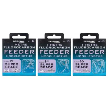 Вързани куки с контра DRENNAN Fluorocarbon Feeder Super Spade