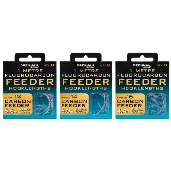 Вързани куки с контра DRENNAN Fluorocarbon Feeder Carbon Feeder