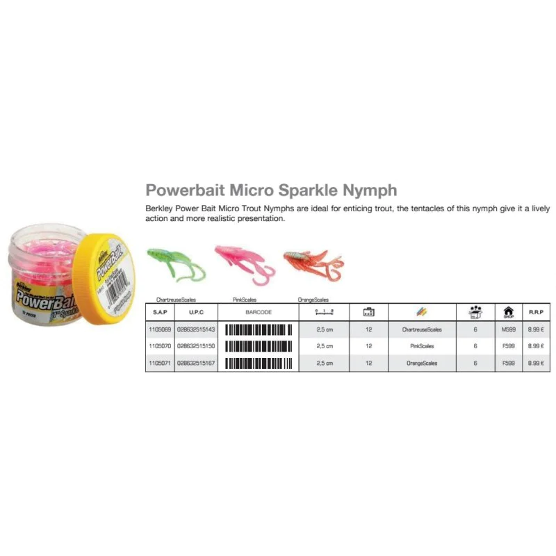 Силиконова примамка BERKLEY PowerBait Micro Sparkle Nymph 2.5 cm