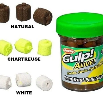 Пъстървова пелета BERKLEY Gulp Alive Trout Pellets Garlic 59g