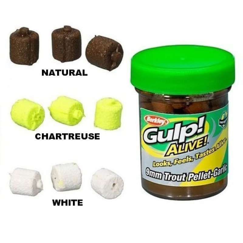 Пъстървова пелета BERKLEY Gulp Alive Trout Pellets Garlic 59g