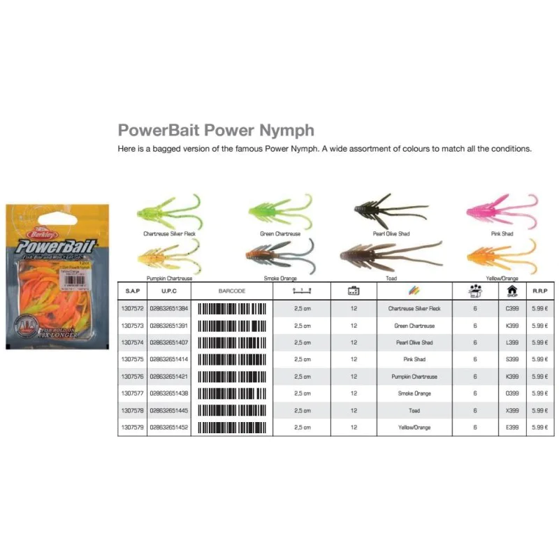 Силиконова примамка BERKLEY PowerBait Floating Power Nymph 2.5 cm