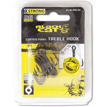 Тройни куки BLACK CAT Curved Point Treble Hook DG Coating 5pcs