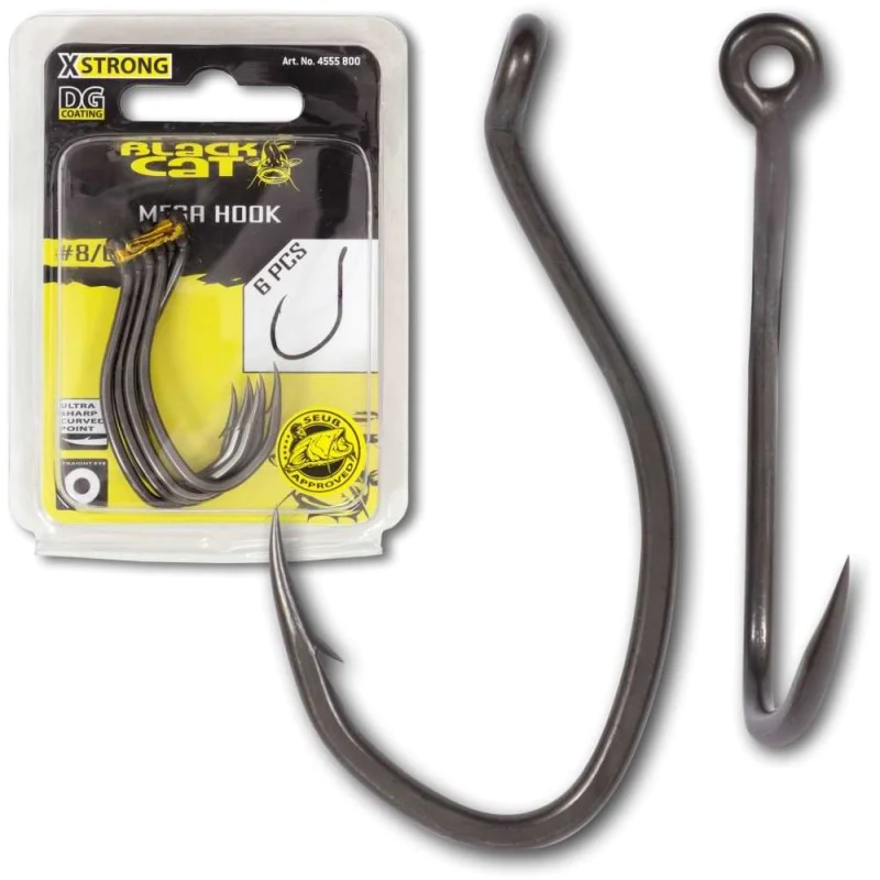 Куки BLACK CAT Mega Hook DG Coating 6pcs