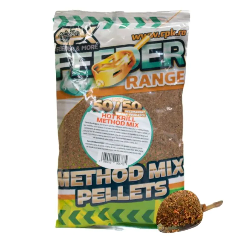 Захранка CPK Groundbait Method Feeder Mix 50/50 Hot Krill 900g