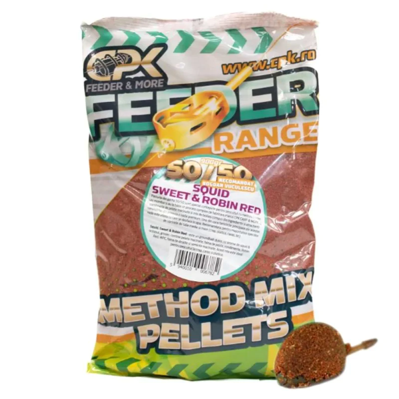 Захранка CPK Groundbait Method Feeder Mix 50/50 Squid Sweet and Robin Red 900g