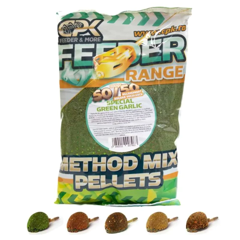 Захранка CPK Groundbait Method Feeder Mix 50/50 Special Green Garlig 900g