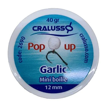 Плуващи топчета CRALUSSO Mini Boilie Pop Up Garlic 12mm 40g