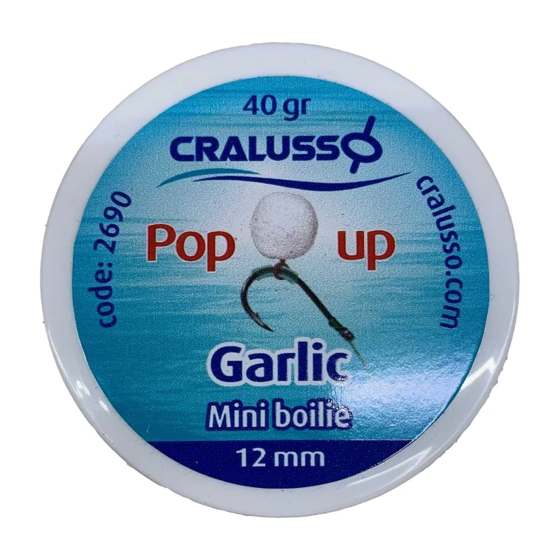 Плуващи топчета CRALUSSO Mini Boilie Pop Up Garlic 12mm 40g