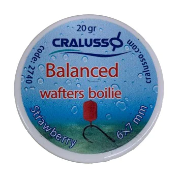 Неутрални дъмбели CRALUSSO Balanced Wafters Boilie Strawberry 6x7mm 20g