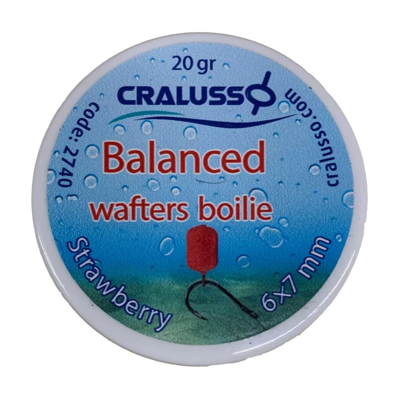 Неутрални дъмбели CRALUSSO Balanced Wafters Boilie Strawberry 6x7mm 20g
