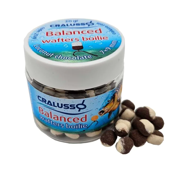 Неутрални дъмбели CRALUSSO Balanced Wafters Boilie Coconut Chocolate 7x9mm 20g