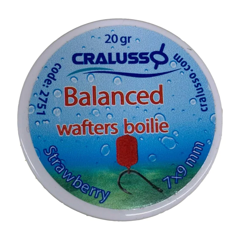 Неутрални дъмбели CRALUSSO Balanced Wafters Boilie Strawberry 7x9mm 20g