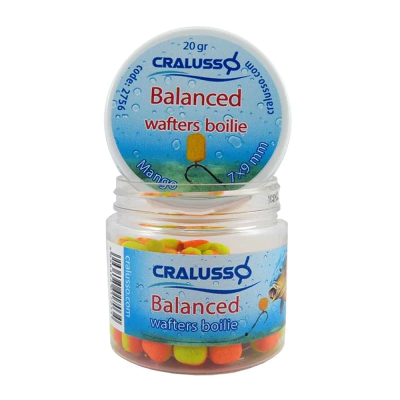 Неутрални дъмбели CRALUSSO Balanced Wafters Boilie Mango 7x9mm 20g