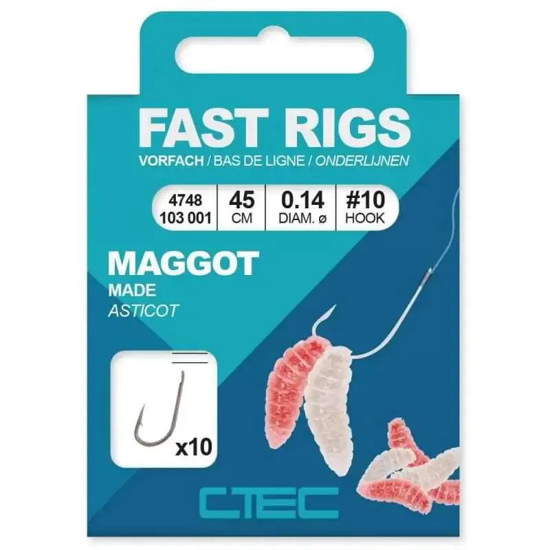 Вързани куки CTEC Fast Rigs Maggot 45 cm