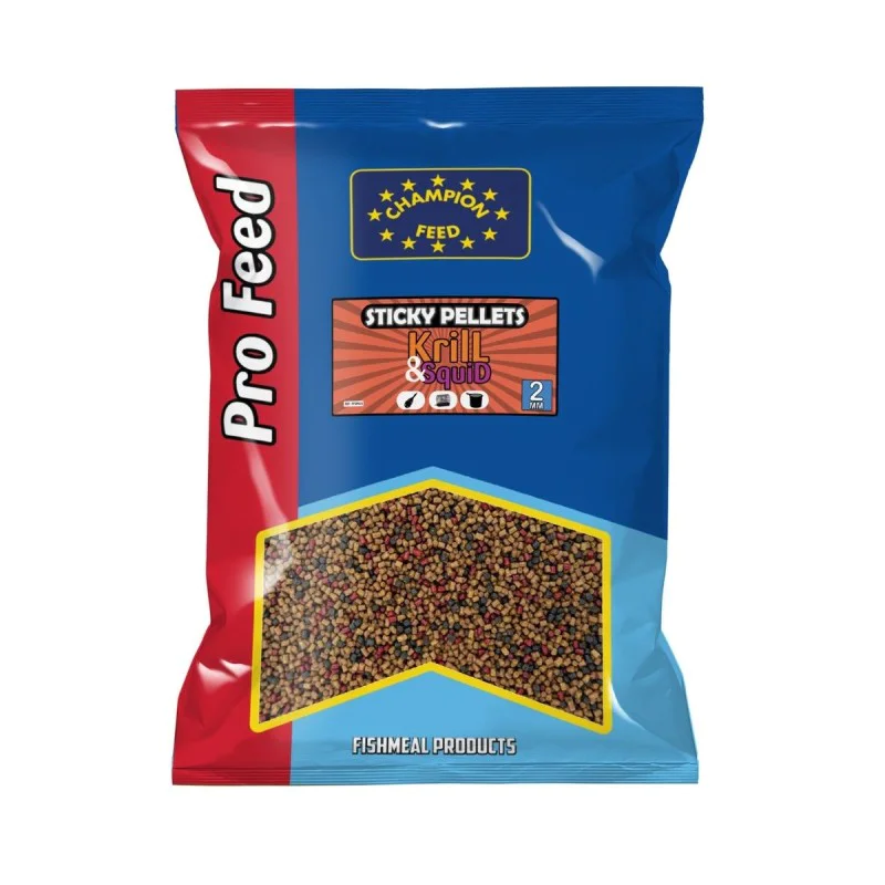 Метод пелети CHAMPION FEED Sticky Pellets 2mm Krill and Squid 650g