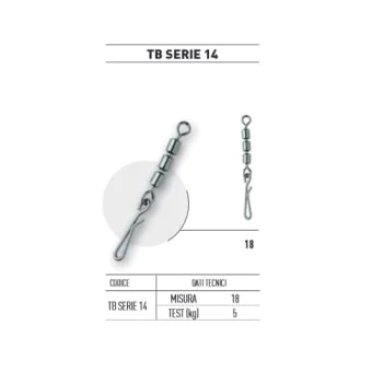 Вирбел DAIWA Triple Rolling Swivel With Hanging Snap