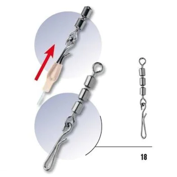 Вирбел DAIWA Triple Rolling Swivel With Hanging Snap