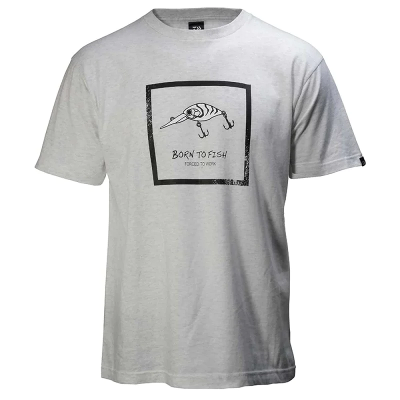 Тениска DAIWA T-Shirt BORN TO FISH Ash Gray Limited Edition