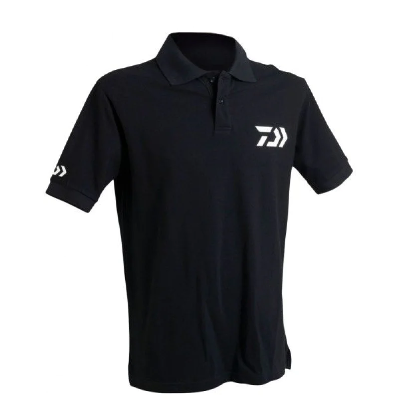 Тениска DAIWA Polo Crew Black - Logo White