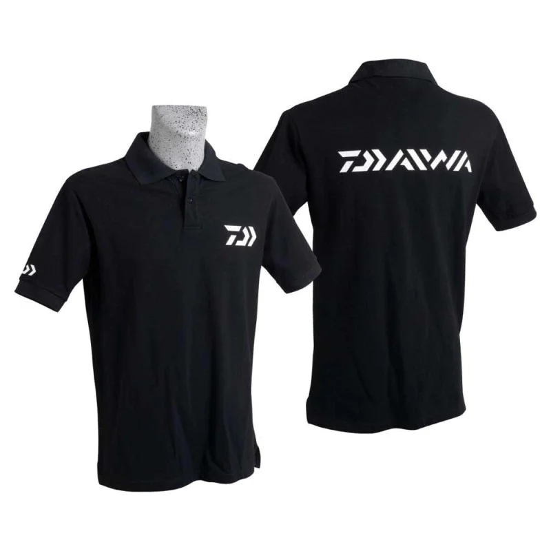 Тениска DAIWA Polo Crew Black - Logo White