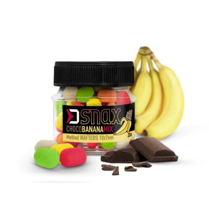 Неутрални дъмбели DELPHIN Feeder Wafters D SNAX Mix Choco Banana 10x7mm 20g