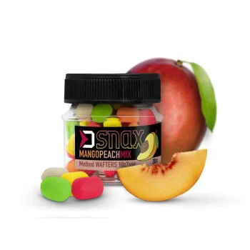 Неутрални дъмбели DELPHIN Feeder Wafters D SNAX Mix Mango Peach 10x7mm 20g