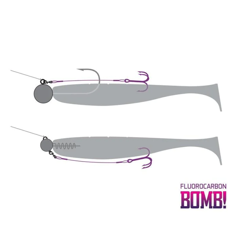 Монтаж с флуорокарбон DELPHIN BOMB! Twisto Rigs Fluorocarbon - 3pcs