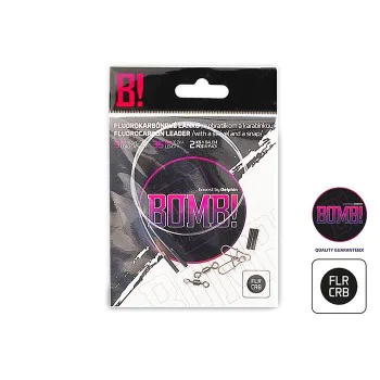 Флуорокарбонов повод DELPHIN BOMB! Fluorocarbon Leader with Swivel and Snap - 45cm 18kg