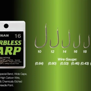 Куки единични без контра DRENNAN Barbless Carp