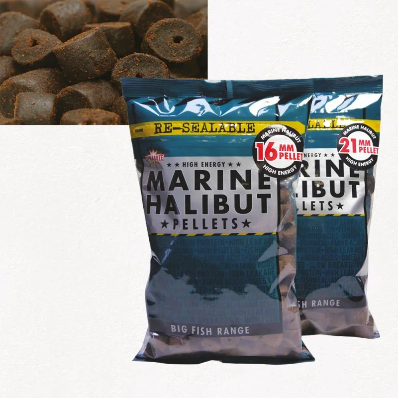 Пробити пелети DYNAMITE BAITS Marine Halibut Pre Drilled Pellets 900gr