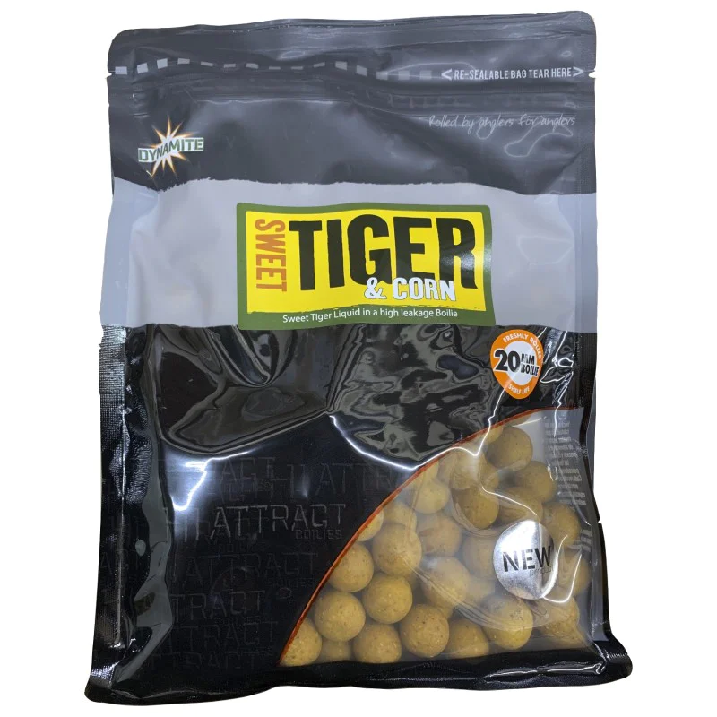 Протеинови топчета DYNAMITE BAITS Big Fish Sweet Tiger and Corn Boilies 20mm 1kg